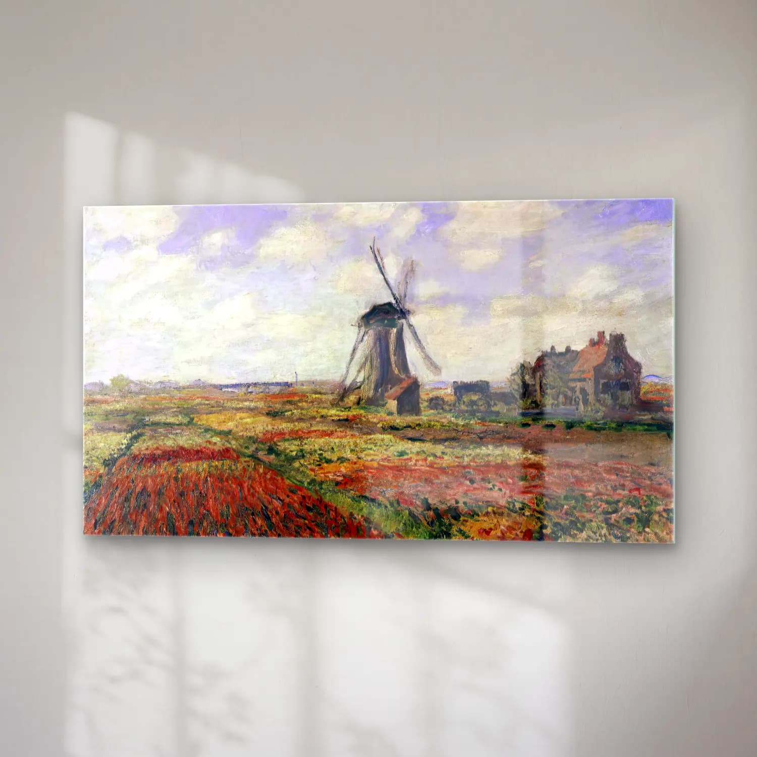 Claude Monet – Tulip Fields in Holland cam tablo — sağ açıdan görünüm