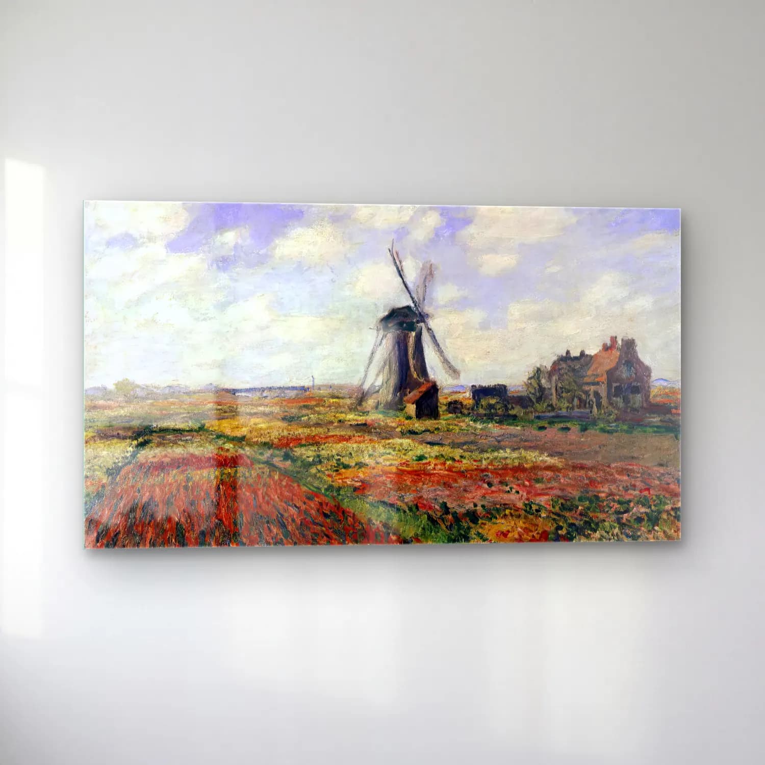 Claude Monet – Tulip Fields in Holland cam tablo — sol açıdan görünüm