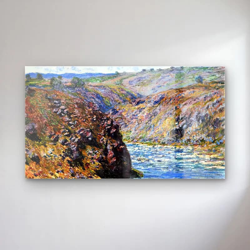 Claude Monet – Valley of the Creuse (Sunlight Effect) cam tablo — Claude Monet – Valley of the Creuse (Sunlight Effect) — empresyonist kırda nehir