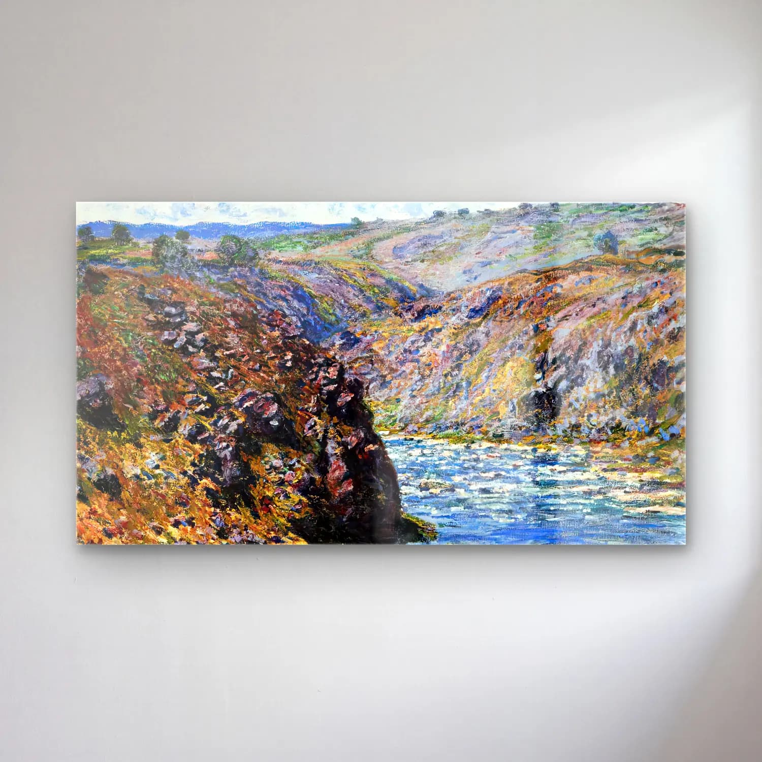 Claude Monet – Valley of the Creuse (Sunlight Effect) cam tablo — Claude Monet – Valley of the Creuse (Sunlight Effect) — empresyonist kırda nehir