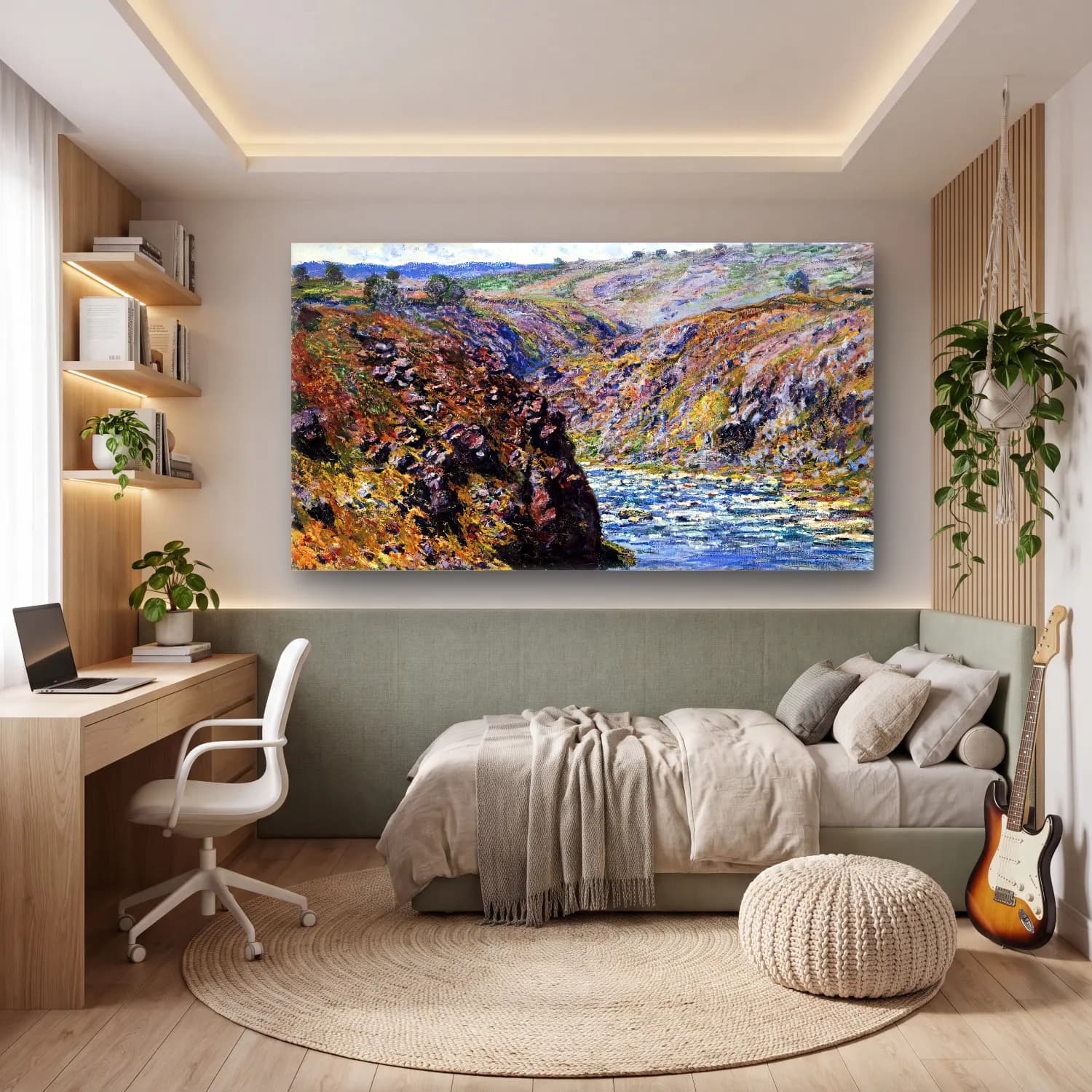 Claude Monet – Valley of the Creuse (Sunlight Effect) cam tablo — genç odasında
