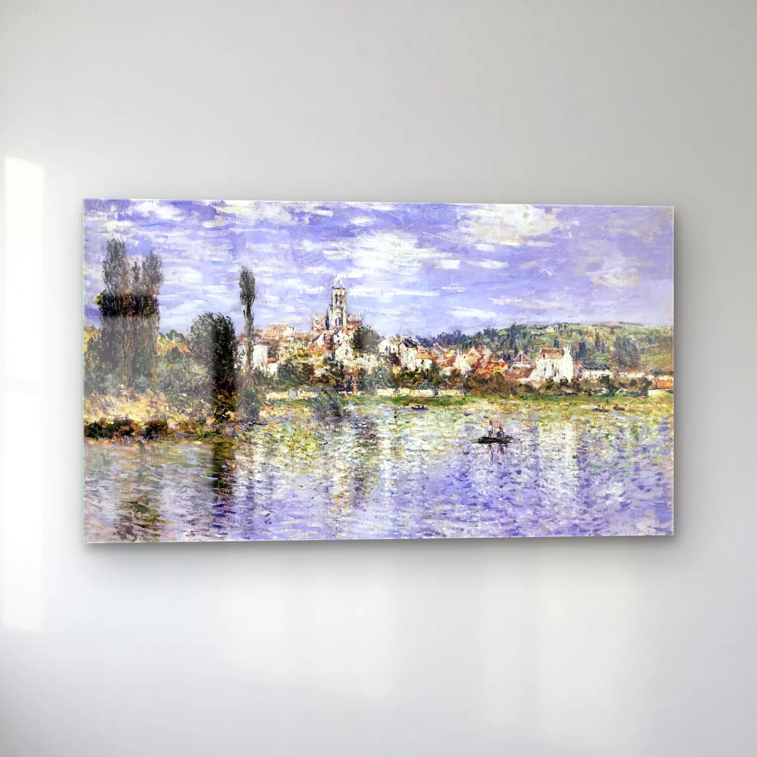 Claude Monet – View of Vétheuil in Summer cam tablo — sol açıdan görünüm