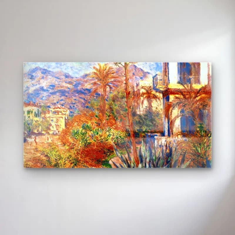 Claude Monet – Villas in Bordighera cam tablo — Claude Monet – Villas in Bordighera — empresyonist i̇talyan sahili