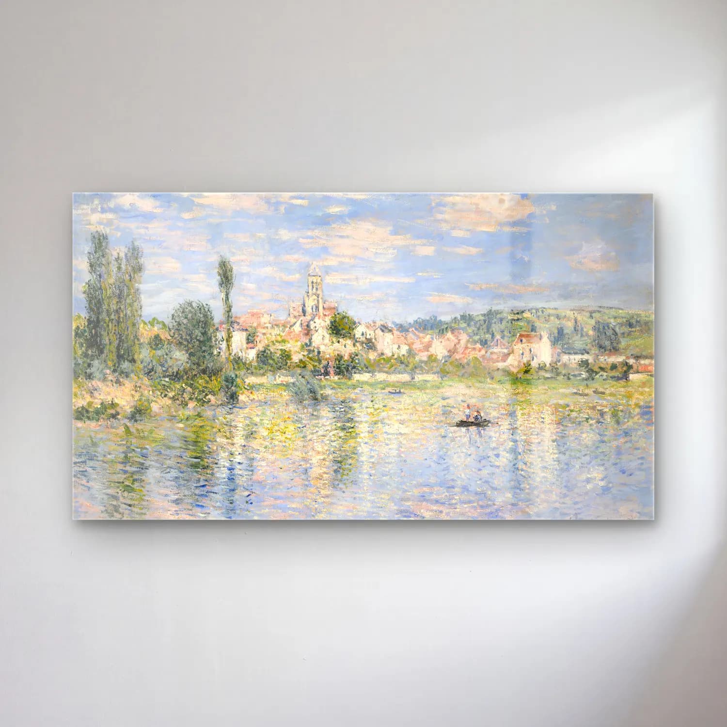 Claude Monet – Vétheuil in Summer cam tablo — Claude Monet – Vétheuil in Summer — empresyonist liman ve tekneler