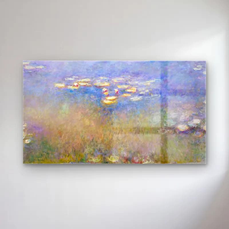 Claude Monet – Water Lilies Agapanthus cam tablo — Claude Monet – Water Lilies Agapanthus — empresyonist nilüfer göleti