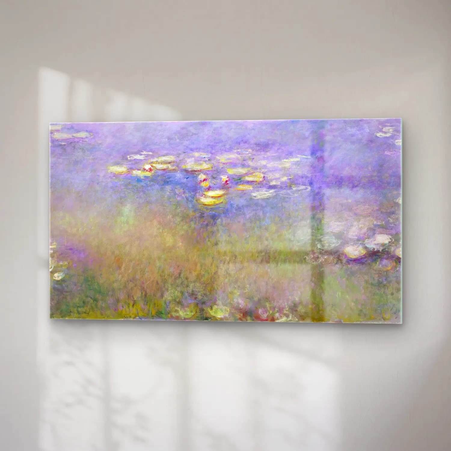 Claude Monet – Water Lilies Agapanthus cam tablo — sağ açıdan görünüm