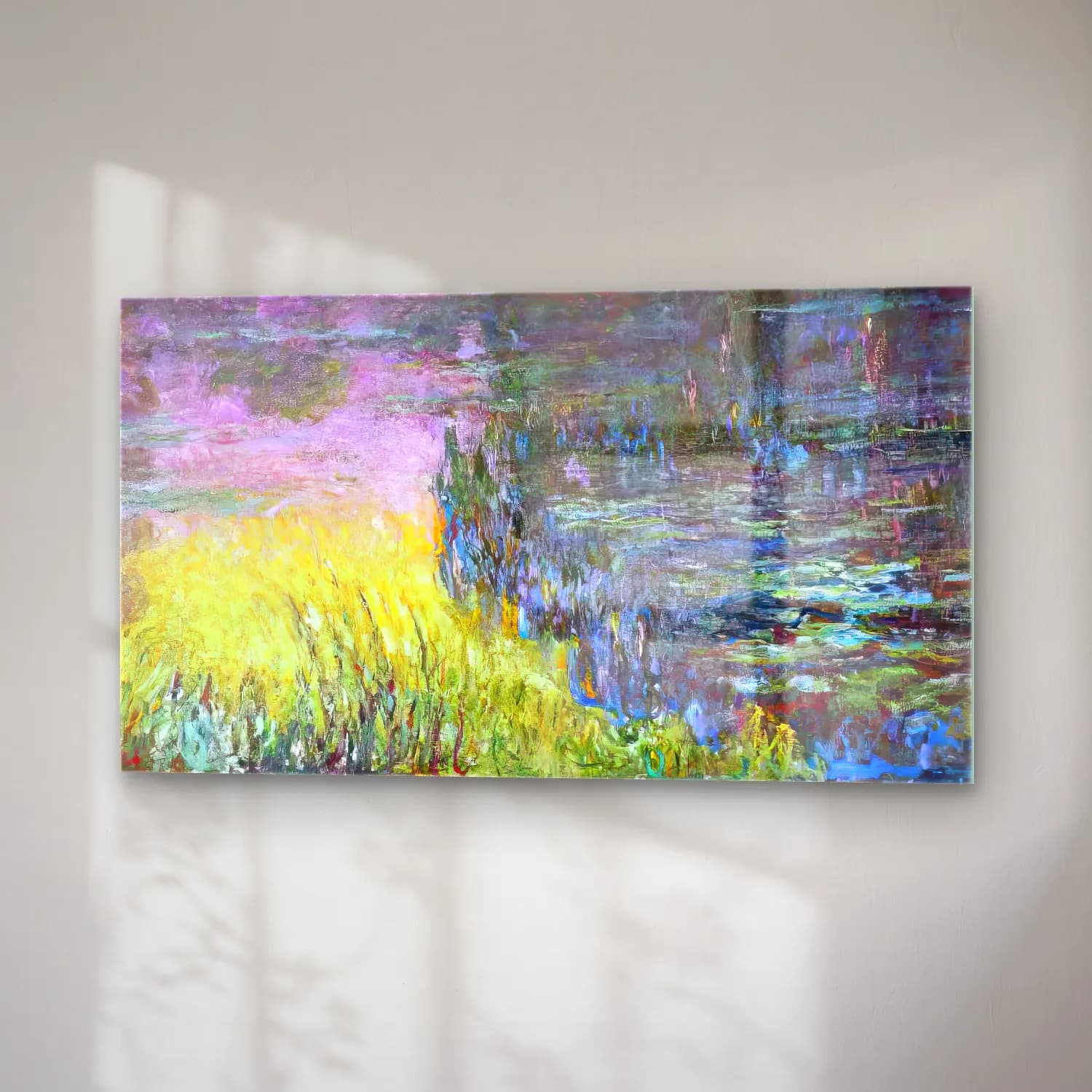 Claude Monet – Water Lilies, Sunset cam tablo — sağ açıdan görünüm