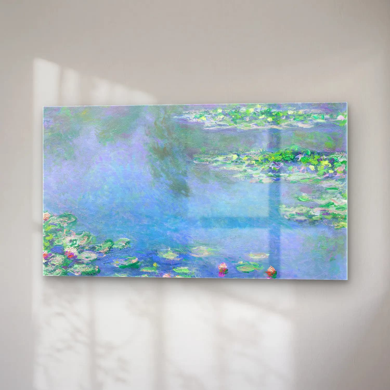Claude Monet – Water Lilies cam tablo — sağ açıdan görünüm