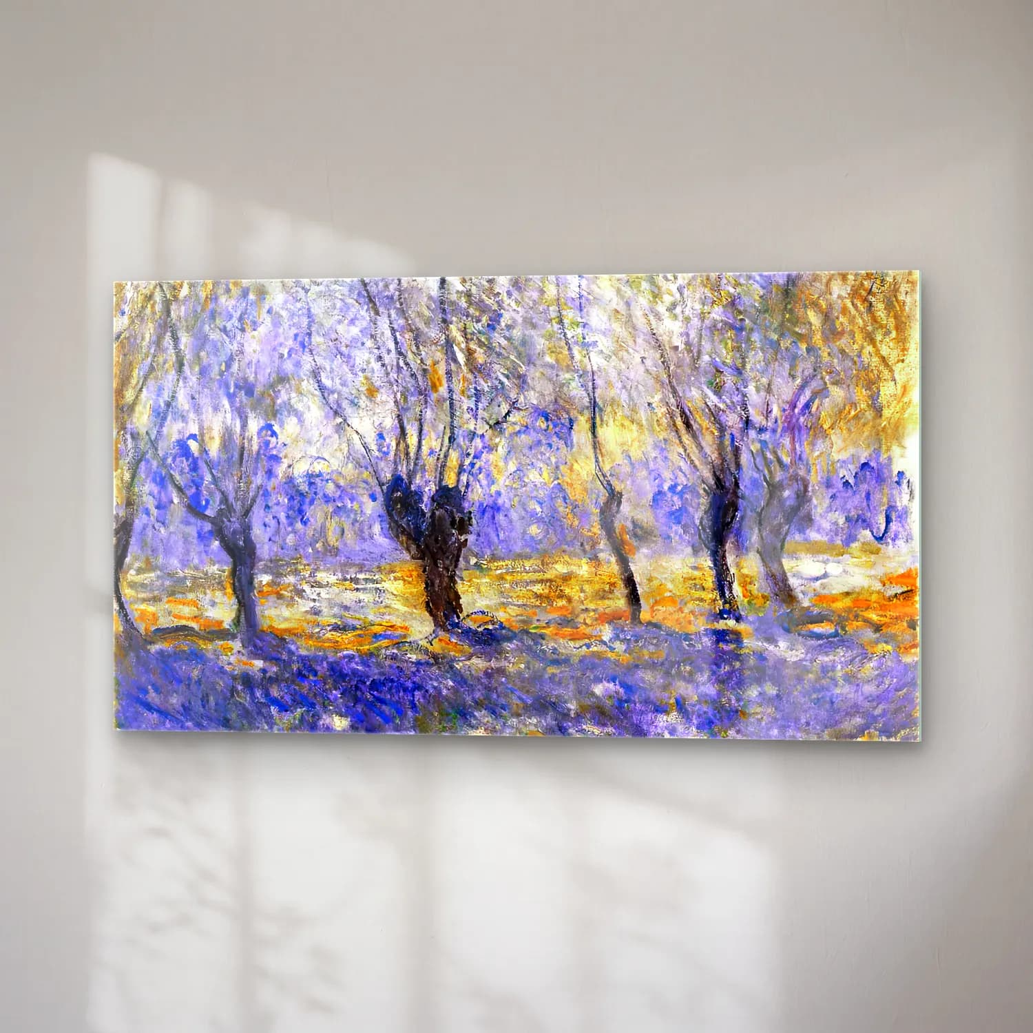 Claude Monet – Willows in Giverny cam tablo — sağ açıdan görünüm