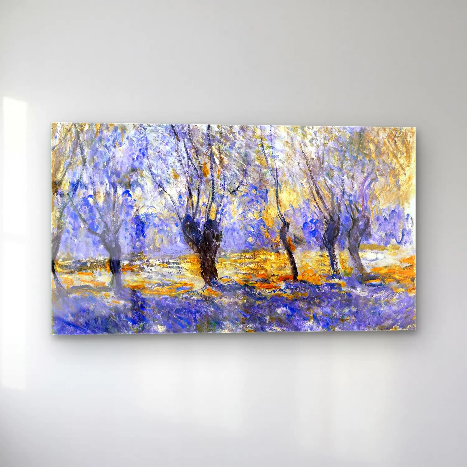 Claude Monet – Willows in Giverny cam tablo — sol açıdan görünüm