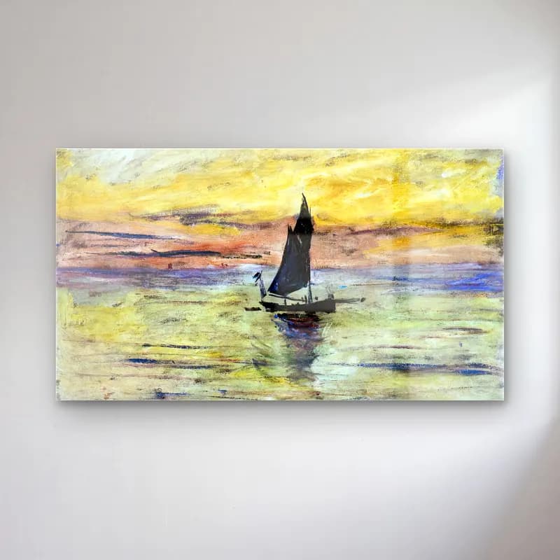 Claude Monet – Yacht, Effect of Evening cam tablo — Claude Monet – Yacht, Effect of Evening — empresyonist yelkenliler