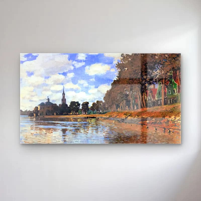 Claude Monet – Zaandam cam tablo — Claude Monet – Zaandam — empresyonist kırda nehir