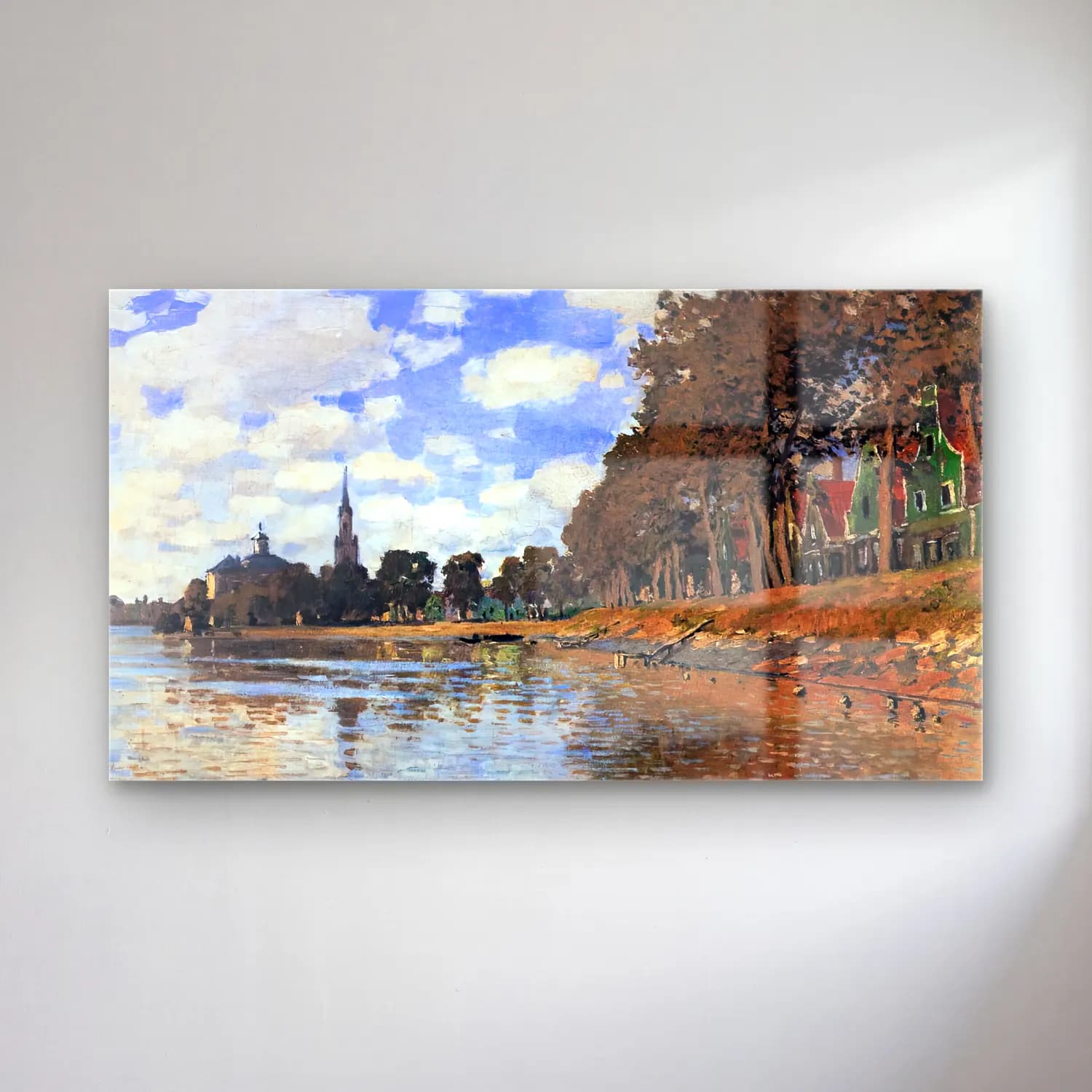 Claude Monet – Zaandam cam tablo — Claude Monet – Zaandam — empresyonist kırda nehir