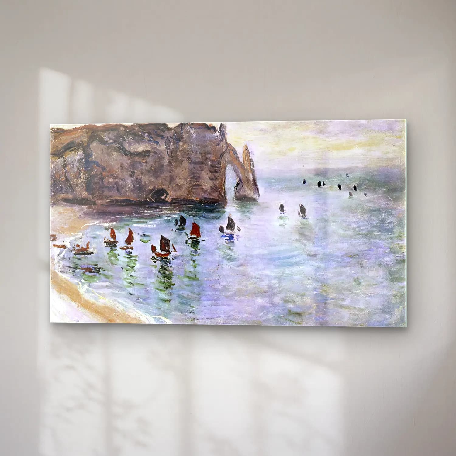 Claude Monet – Étretat, La Manneporte, Reflections on the Sea cam tablo — sağ açıdan görünüm
