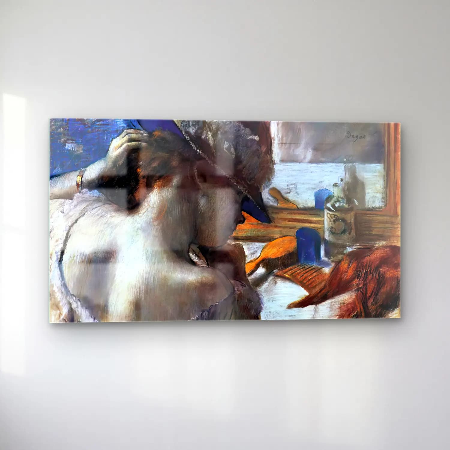 Edgar Degas – At the Mirror cam tablo — sol açıdan görünüm