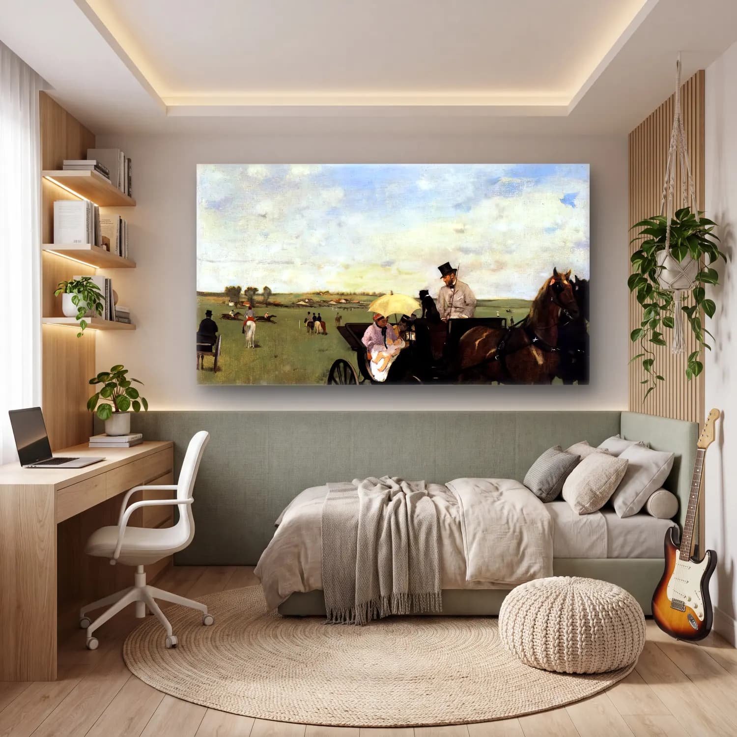 Edgar Degas – At the Races in the Countryside cam tablo — genç odasında