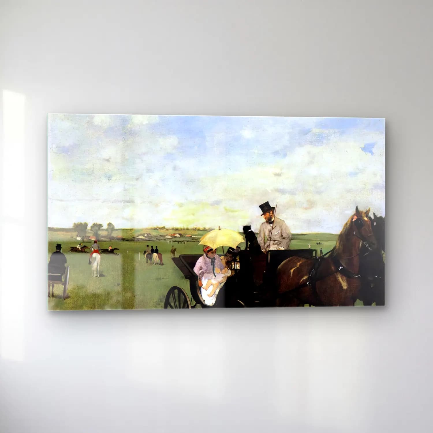 Edgar Degas – At the Races in the Countryside cam tablo — sol açıdan görünüm