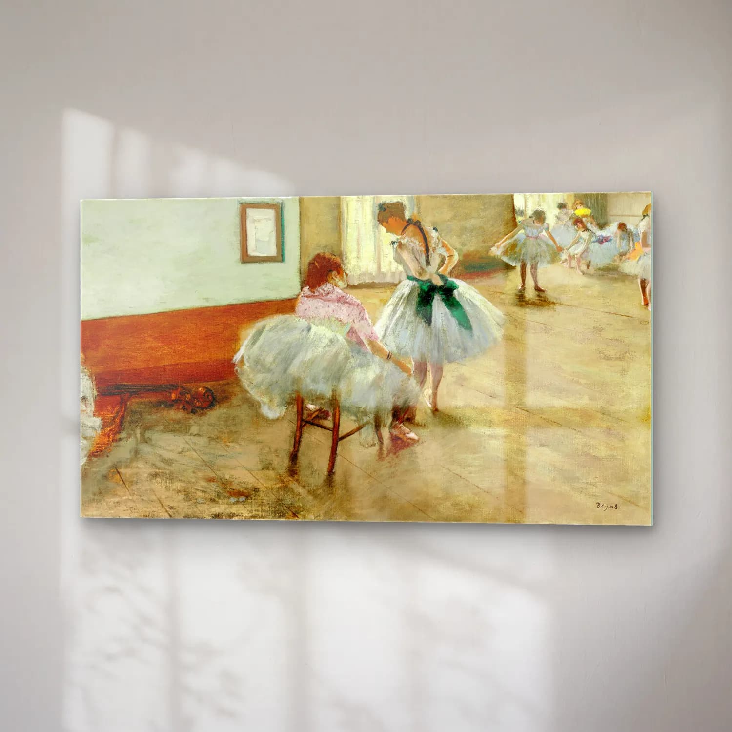 Edgar Degas – Ballet Class cam tablo — sağ açıdan görünüm