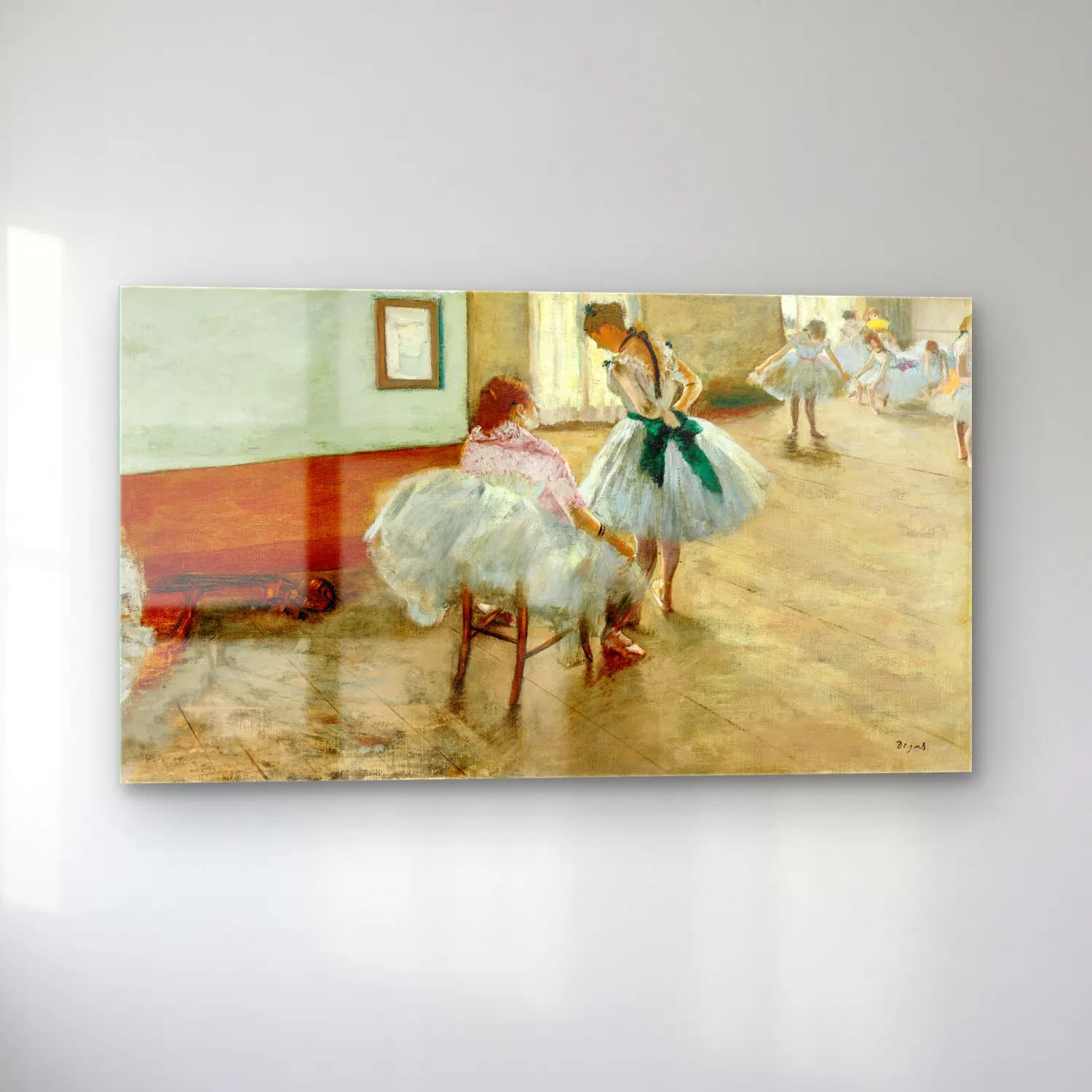 Edgar Degas – Ballet Class cam tablo — sol açıdan görünüm