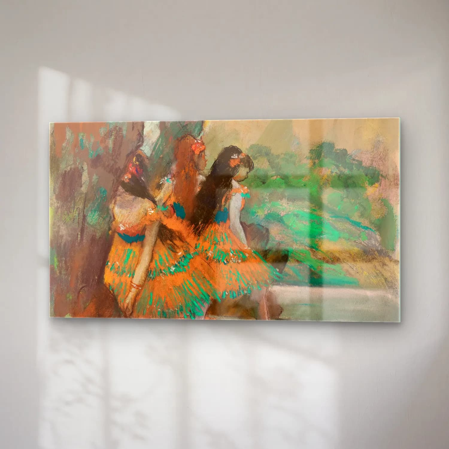Edgar Degas – Ballet Dancers cam tablo — sağ açıdan görünüm
