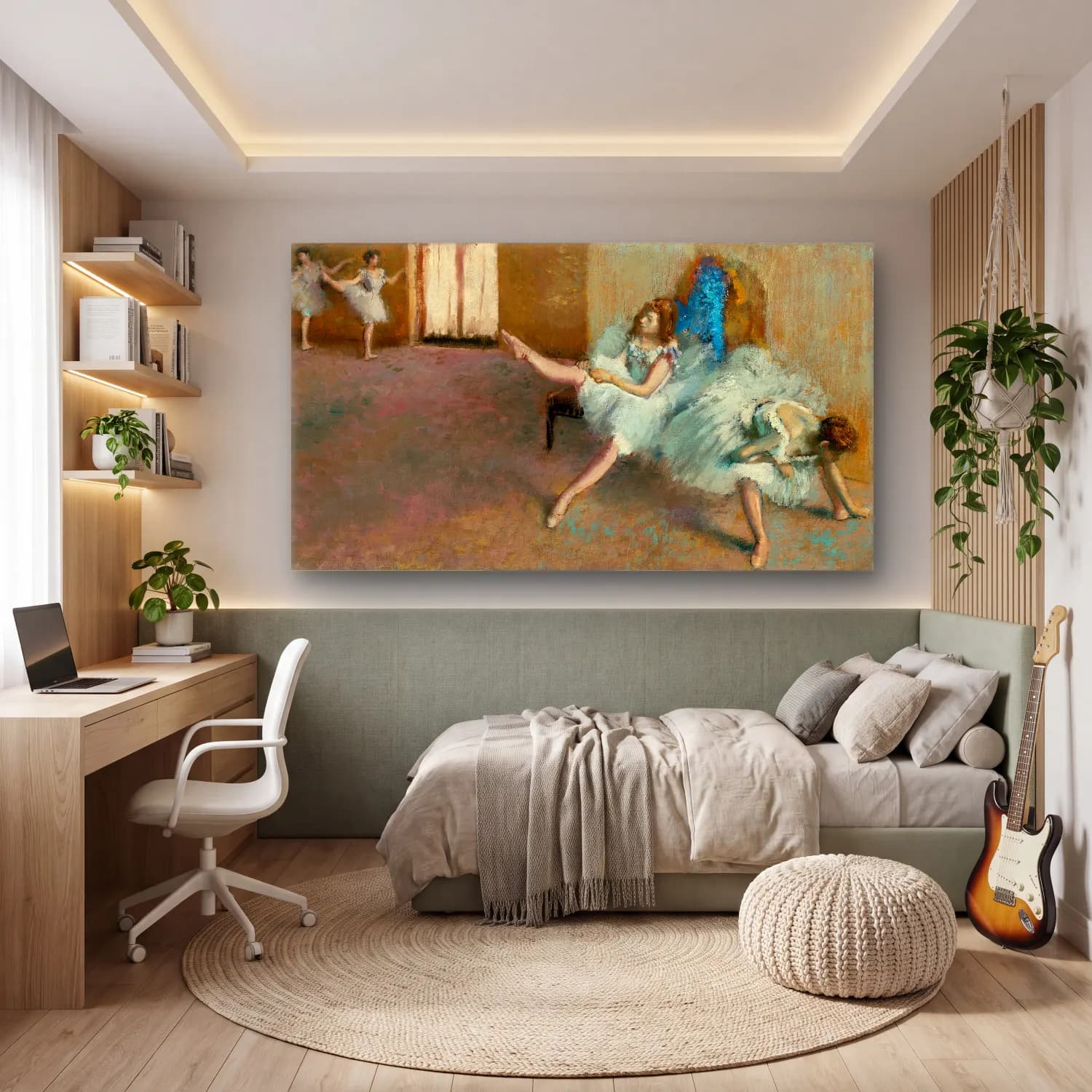 Edgar Degas – Before the Ballet cam tablo — genç odasında