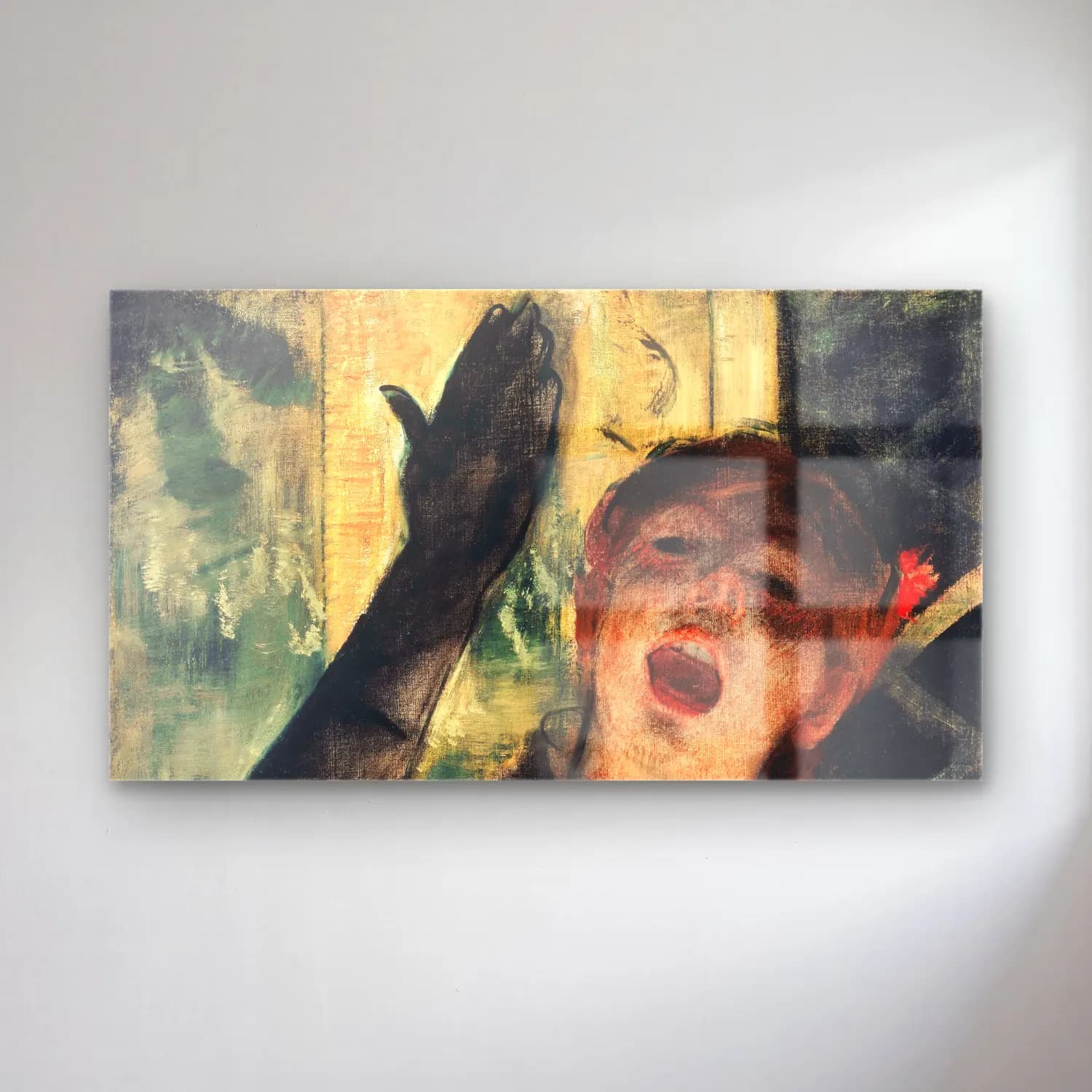 Edgar Degas – Café Singer cam tablo — Edgar Degas – Café Singer — empresyonist kadın portresi