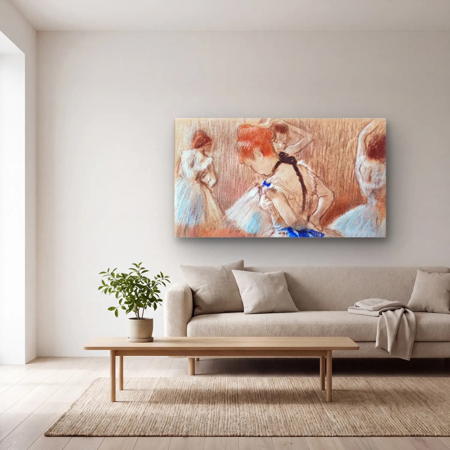 Edgar Degas – Dancer cam tablo — açık renk salonda