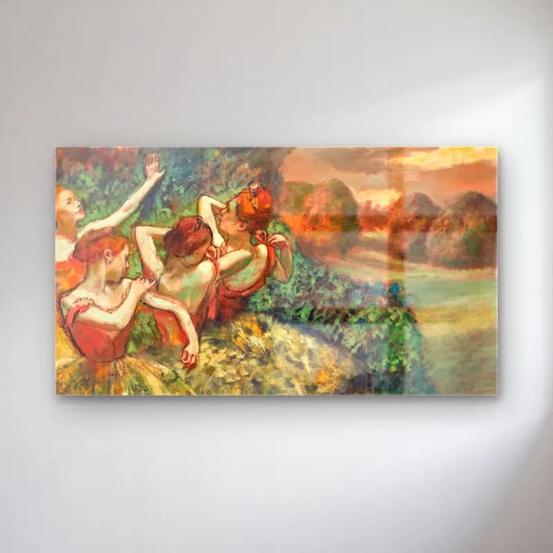 Edgar Degas – Four Dancers cam tablo — Edgar Degas – Four Dancers — empresyonist dansçılar