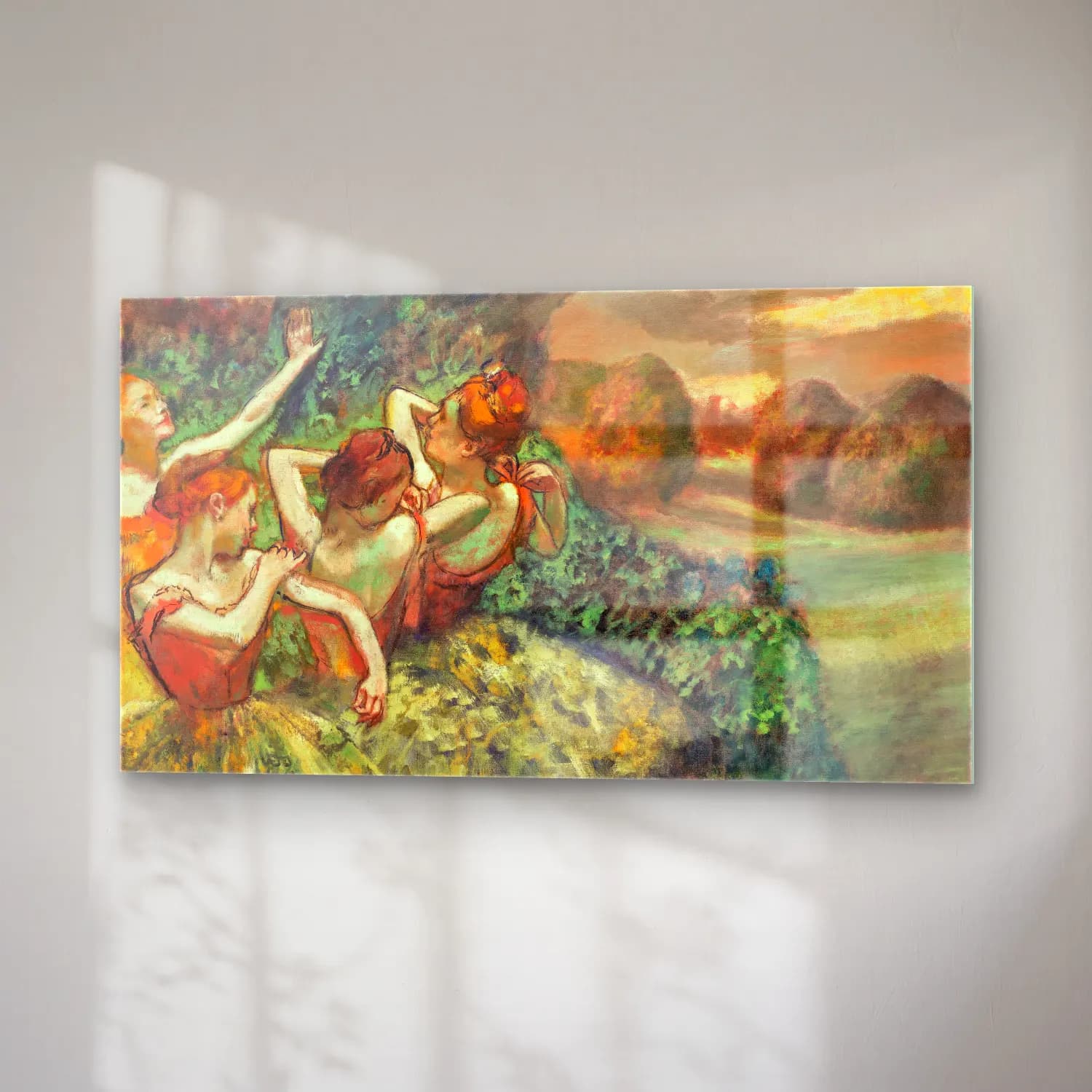 Edgar Degas – Four Dancers cam tablo — sağ açıdan görünüm