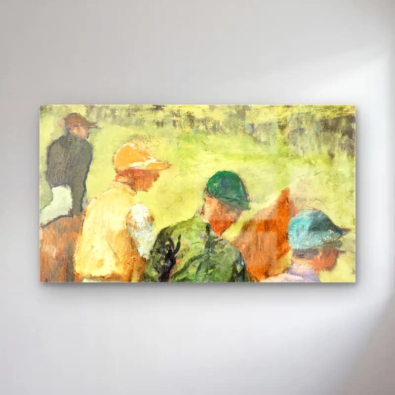 Edgar Degas – Four Jockey cam tablo — Edgar Degas – Four Jockey — empresyonist atlı
