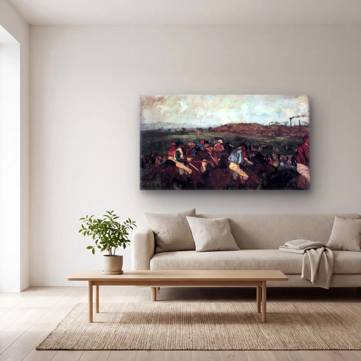 Edgar Degas – Gentlemen s Race. Before the Start cam tablo — açık renk salonda