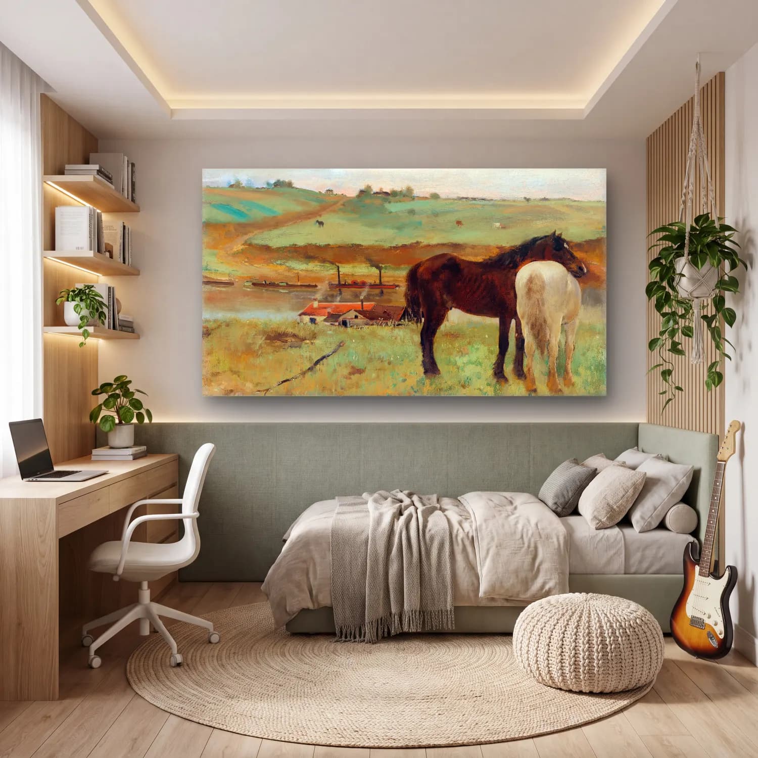 Edgar Degas – Horse in a Meadow cam tablo — genç odasında
