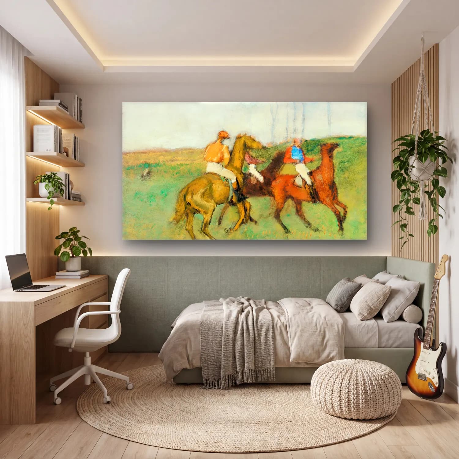 Edgar Degas – Jockeys and Race Horses cam tablo — genç odasında