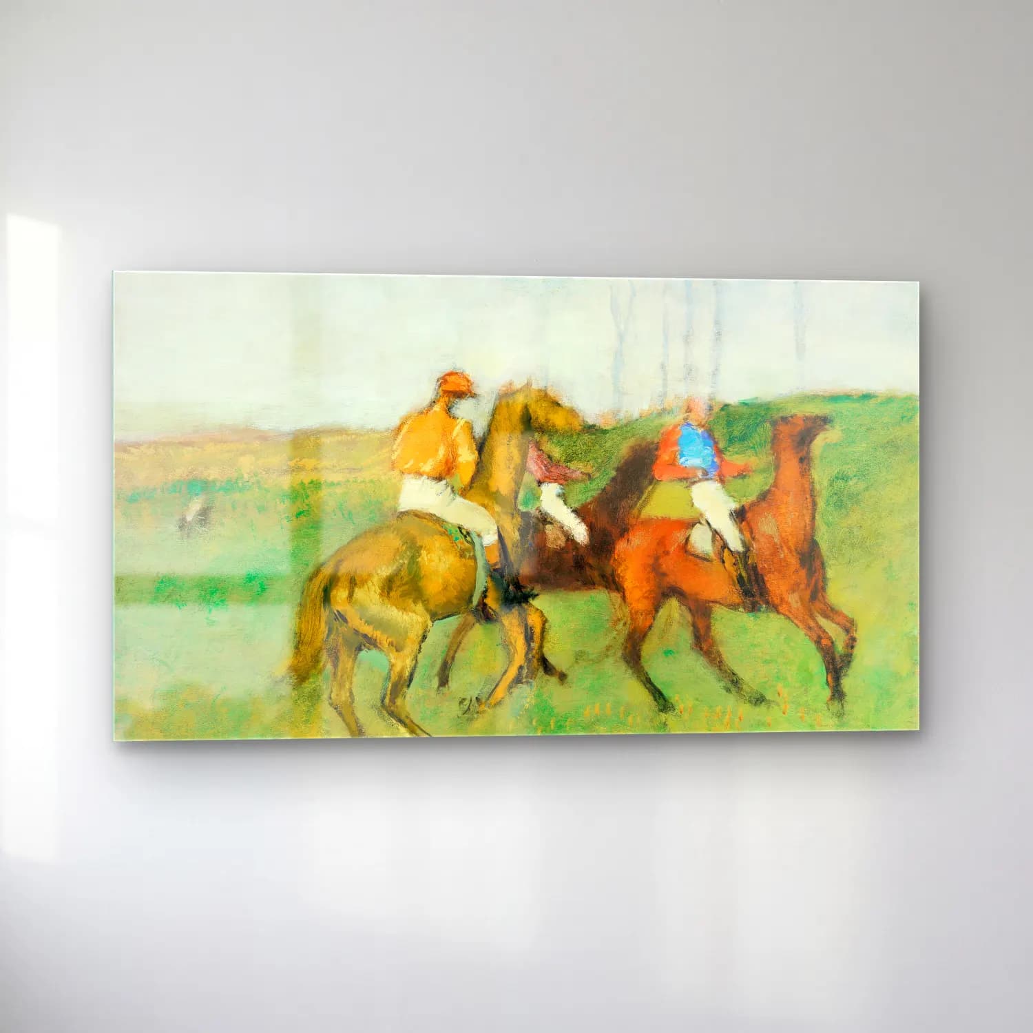 Edgar Degas – Jockeys and Race Horses cam tablo — sol açıdan görünüm