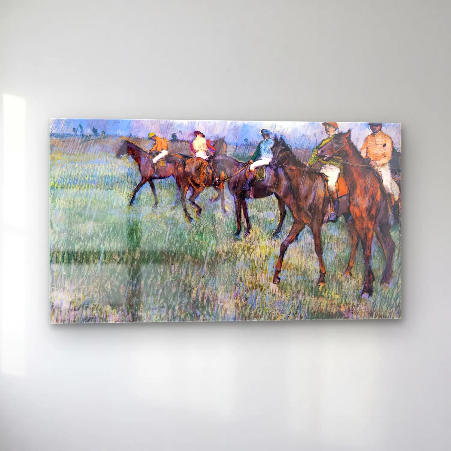 Edgar Degas – Jockeys in the Rain cam tablo — sol açıdan görünüm