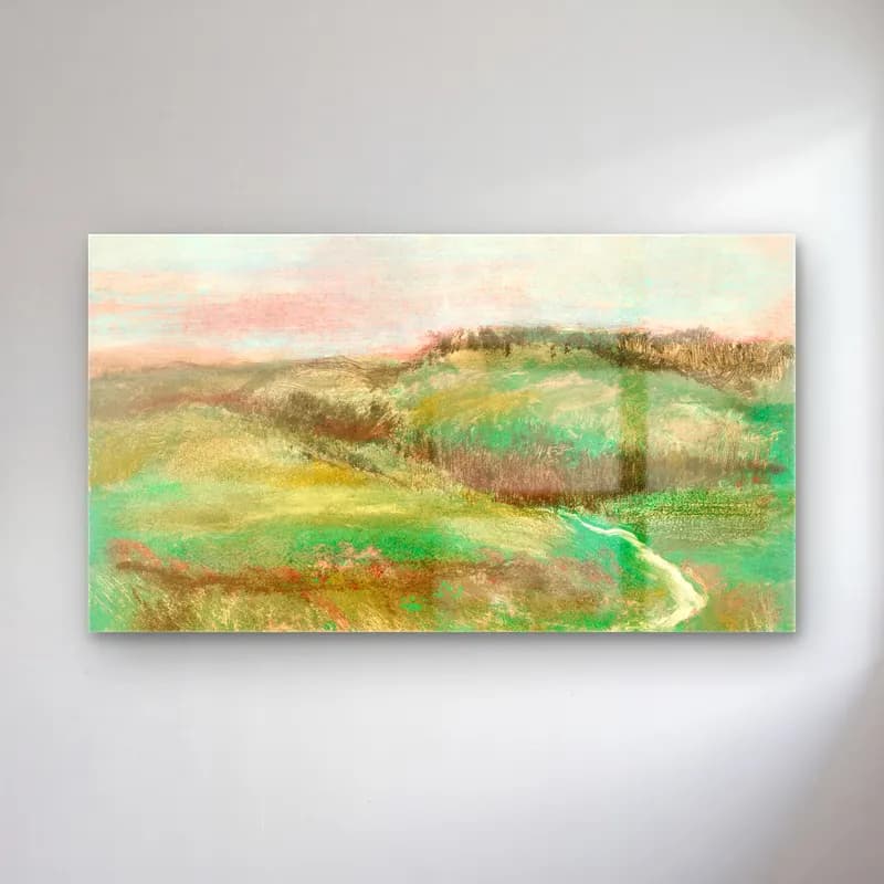 Edgar Degas – Landschaft cam tablo — Edgar Degas – Landschaft — empresyonist yeşil tepeler