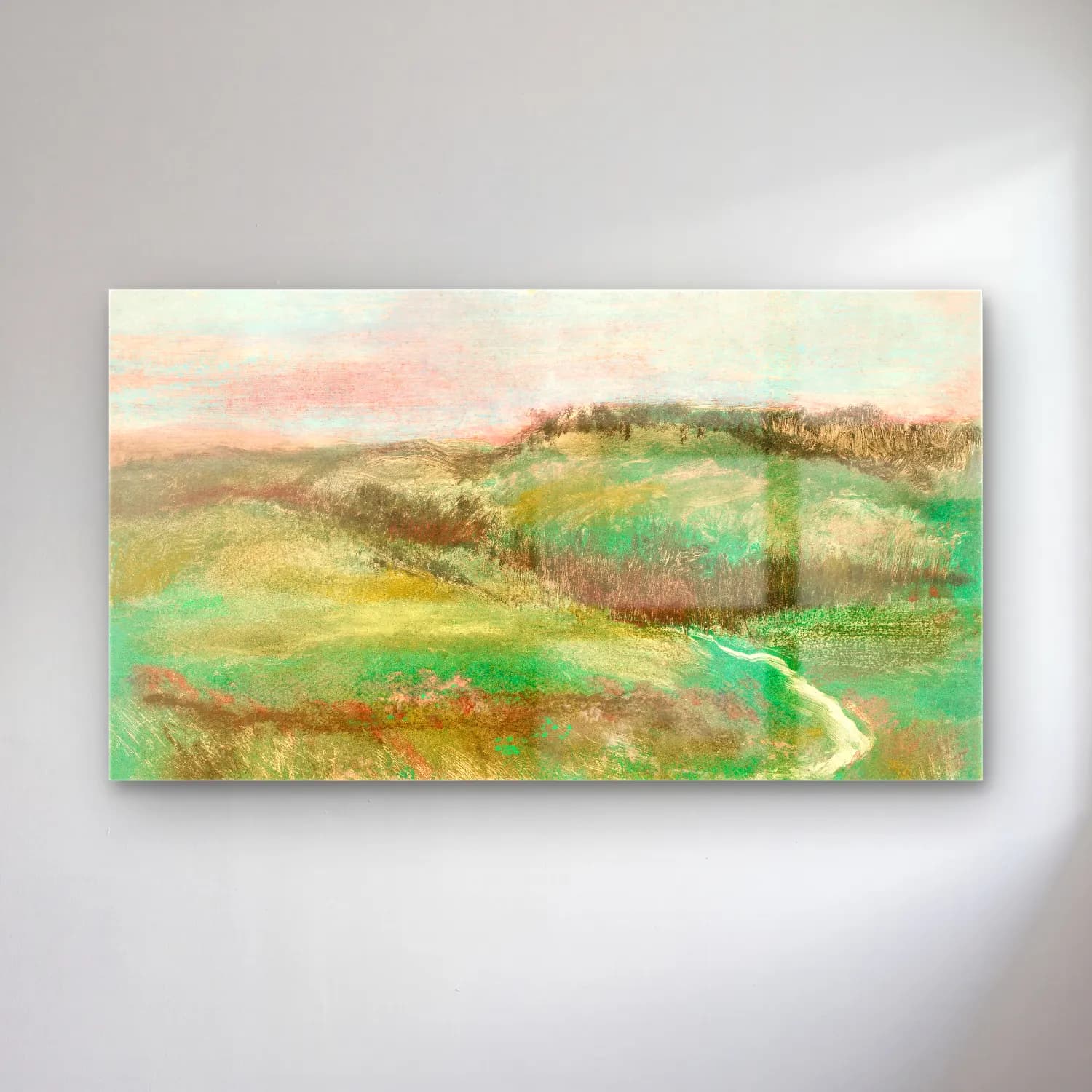 Edgar Degas – Landschaft cam tablo — Edgar Degas – Landschaft — empresyonist yeşil tepeler