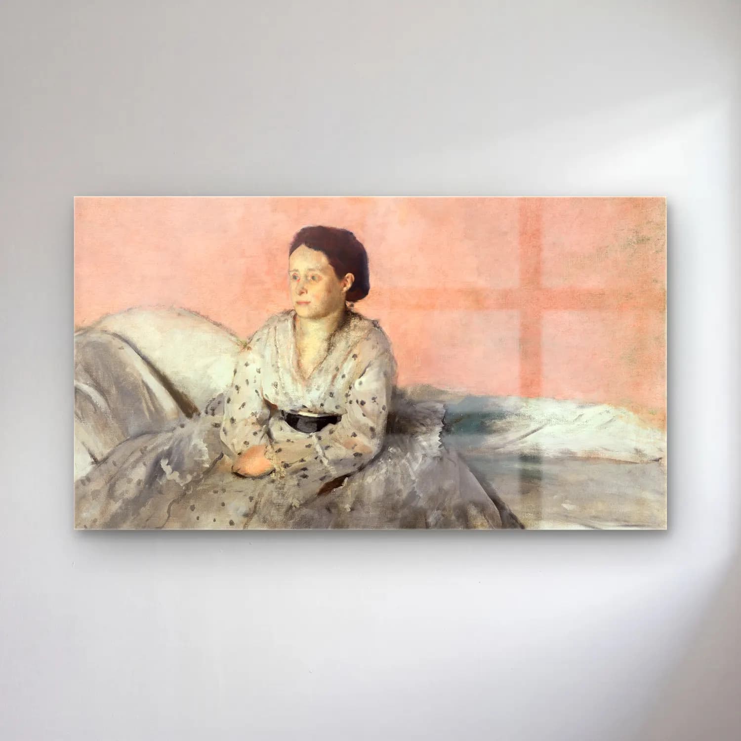 Edgar Degas – Madame René de Gas cam tablo — Edgar Degas – Madame René de Gas — empresyonist kadın portresi