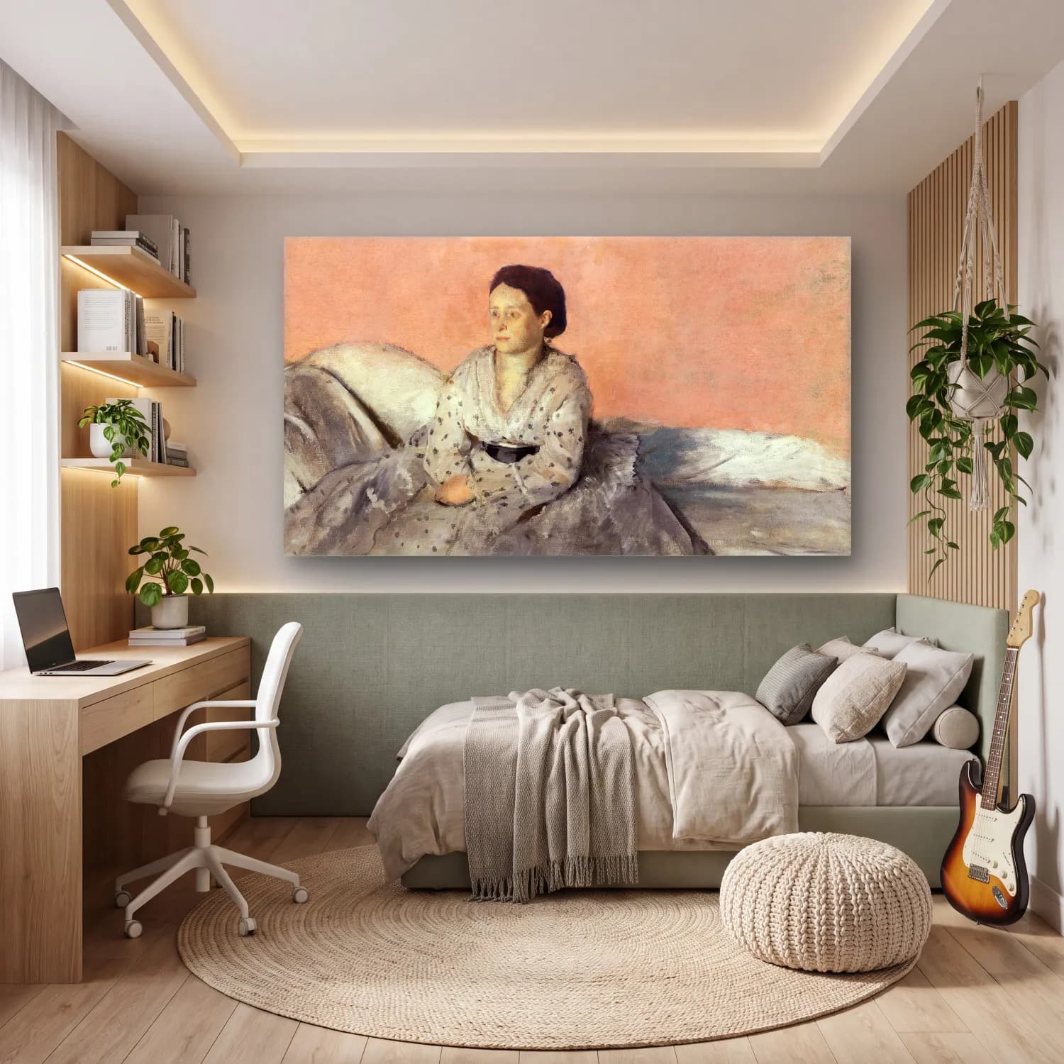 Edgar Degas – Madame René de Gas cam tablo — genç odasında