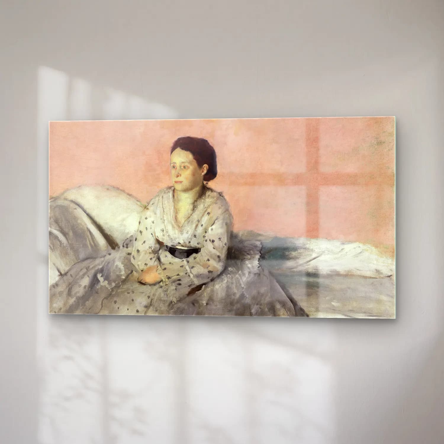 Edgar Degas – Madame René de Gas cam tablo — sağ açıdan görünüm