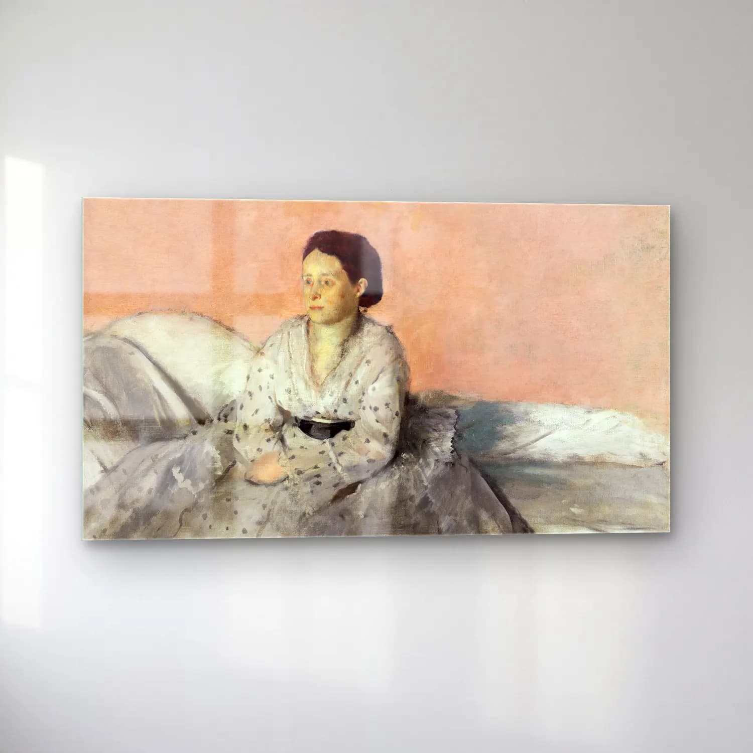 Edgar Degas – Madame René de Gas cam tablo — sol açıdan görünüm