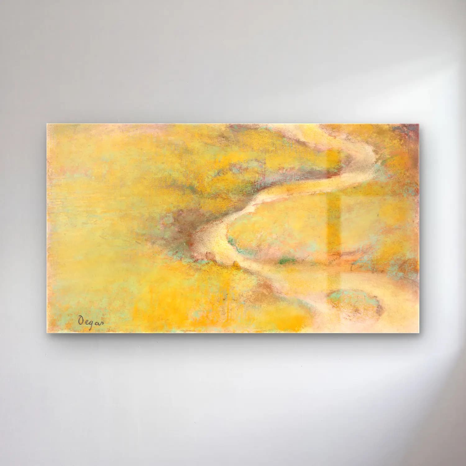 Edgar Degas – Pathway in a Field cam tablo — Edgar Degas – Pathway in a Field — empresyonist soyut manzara