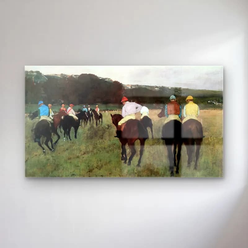 Edgar Degas – Racehorses in Longchamps cam tablo — Edgar Degas – Racehorses in Longchamps — empresyonist atlı