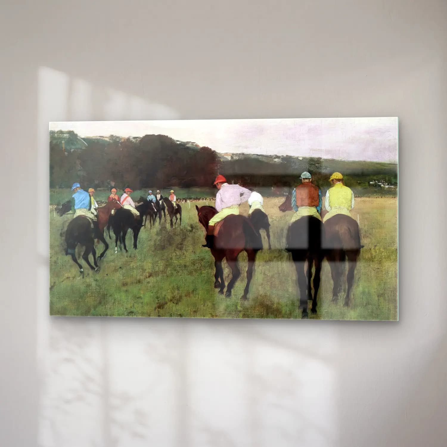 Edgar Degas – Racehorses in Longchamps cam tablo — sağ açıdan görünüm