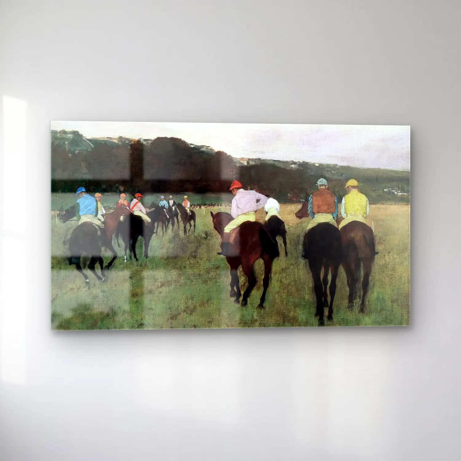 Edgar Degas – Racehorses in Longchamps cam tablo — sol açıdan görünüm