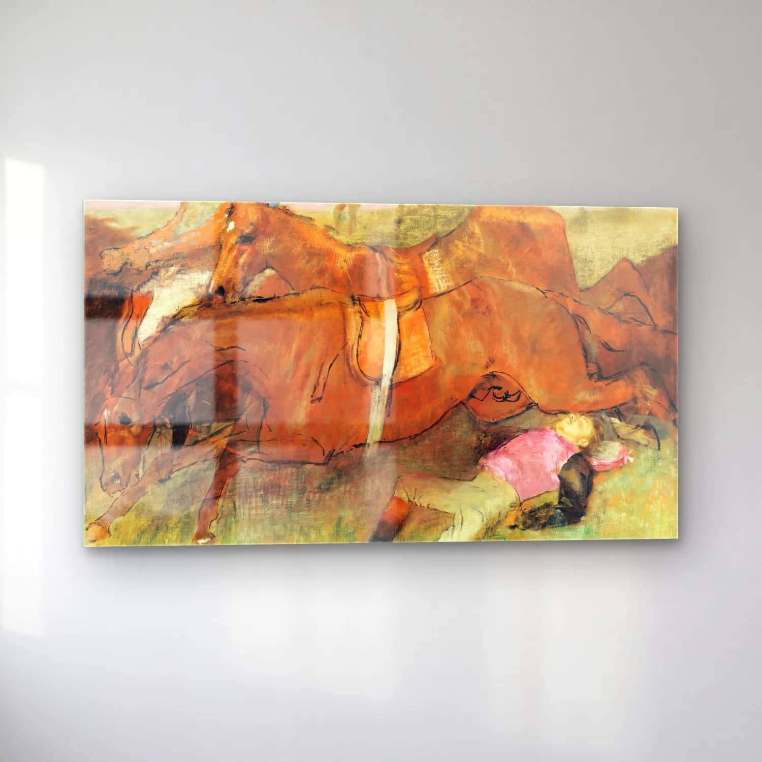 Edgar Degas – Scene from the Steeplechase The Fallen Jockey cam tablo — sol açıdan görünüm