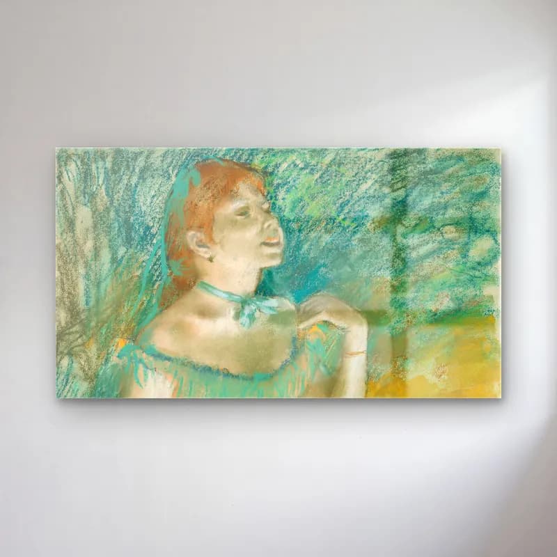 Edgar Degas – Singer in Green cam tablo — Edgar Degas – Singer in Green — empresyonist elbiseli kadın