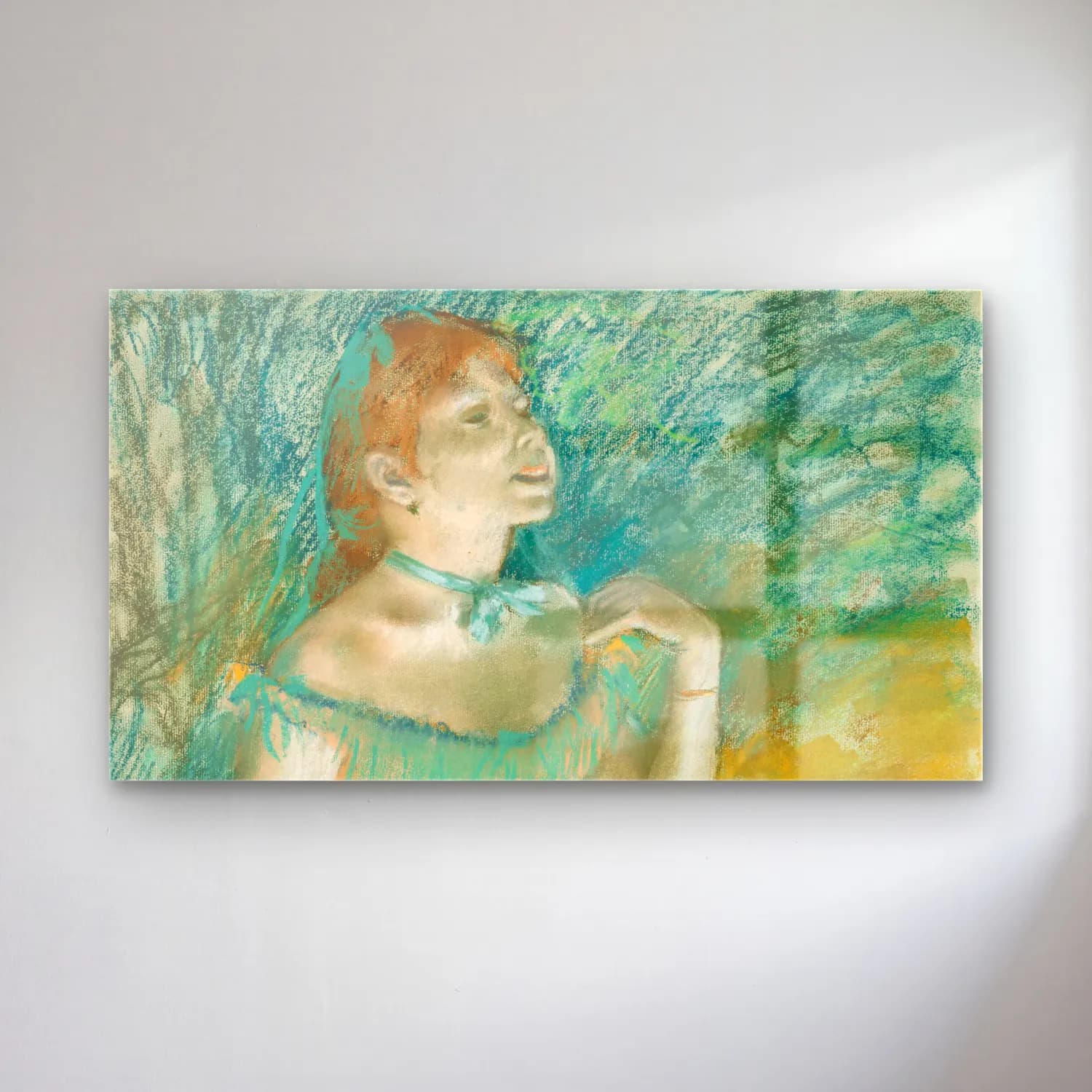 Edgar Degas – Singer in Green cam tablo — Edgar Degas – Singer in Green — empresyonist elbiseli kadın