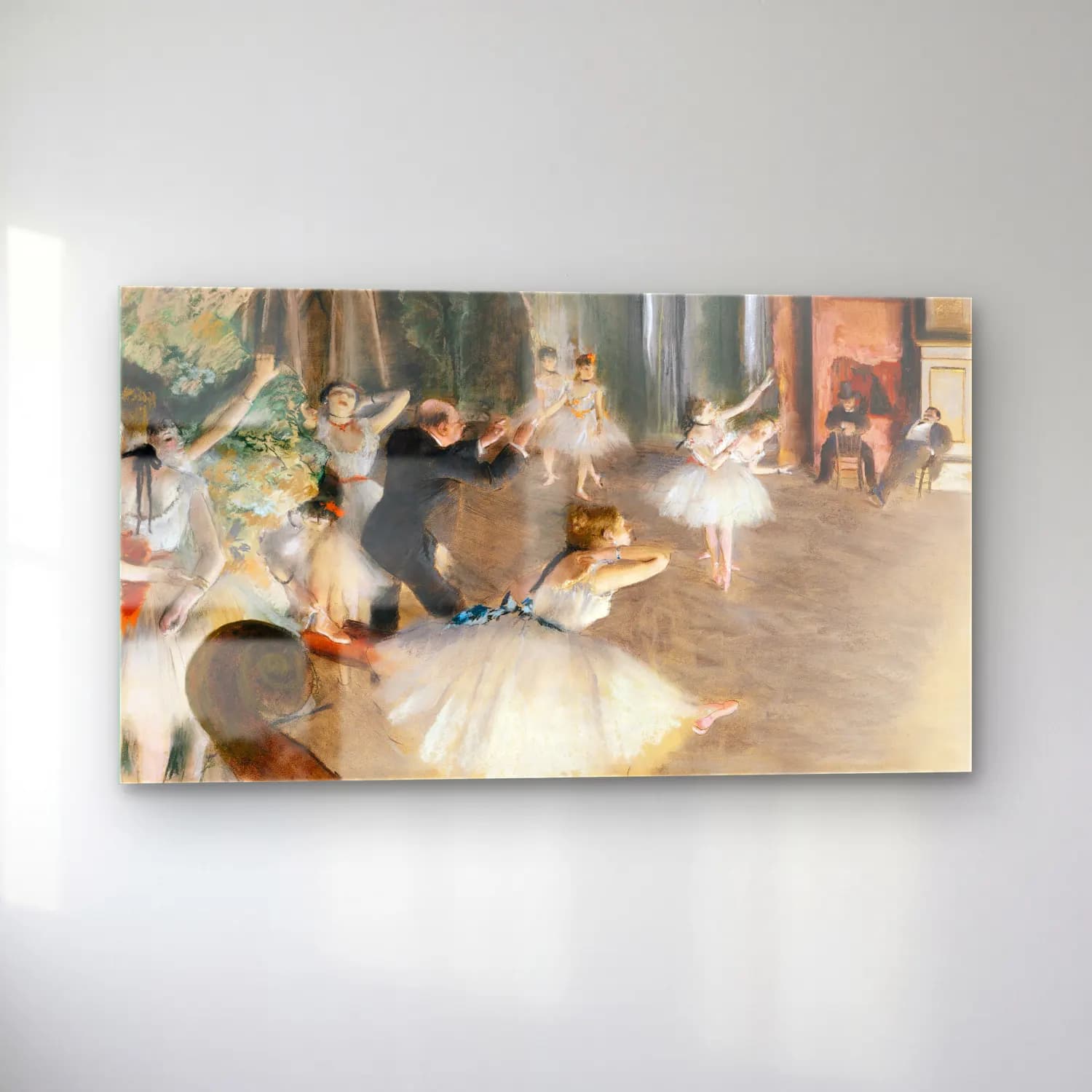 Edgar Degas – The Ballet Rehearsal on Stage cam tablo — sol açıdan görünüm