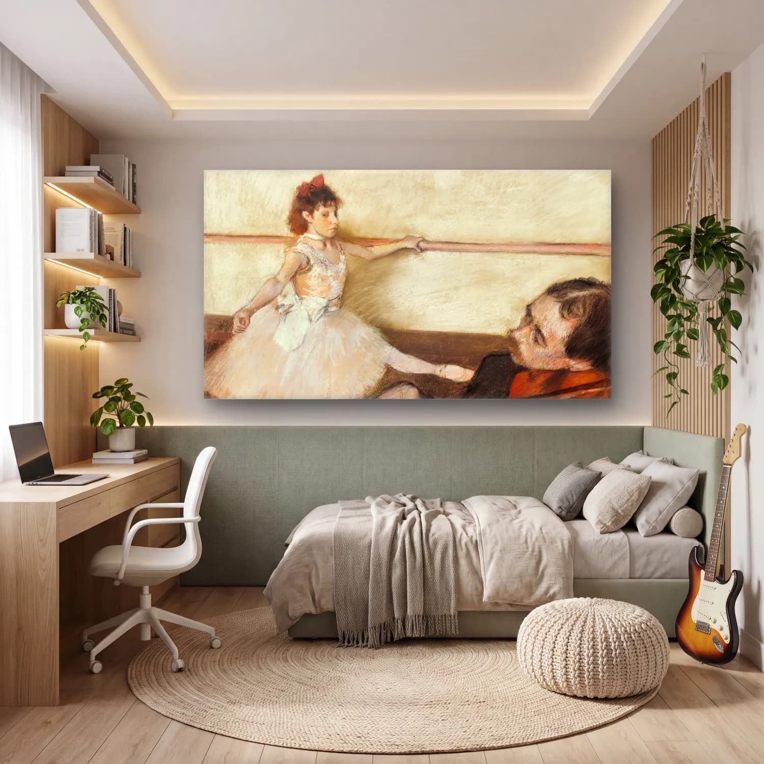 Edgar Degas – The Dance Lesson cam tablo — genç odasında